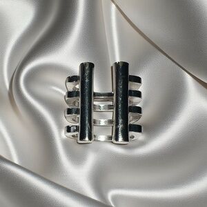 Silver Multi Bar Statement Ring